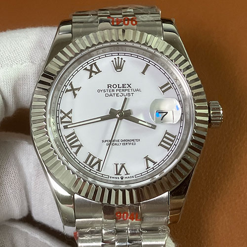 質感良好 ロレックスコピーM126334-0024 デイトジャスト 41mm ホワイト ローマ 好評腕時計
