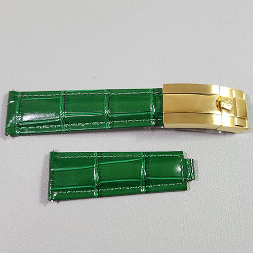 【グリーン】ロレックススーパーコピー時計 革ベルト ゴールド