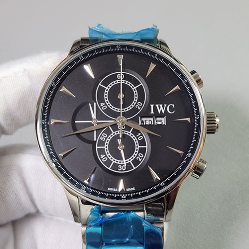 TT製 おすすめ商品 IWC ポルトギーゼクロノクラフ稼働 クオーツムーブメント 日付、曜日 ブラック文字盤