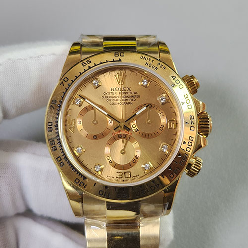 GMメーカー製 ロレックスM116508-0006 コスモグラフ デイト40mm シャンパン 8Pダイヤ 芸能人愛用時計コピー