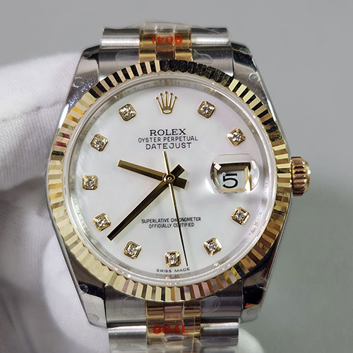 GM製 超大人気ロレックスコピー 116233 デイトジャスト 36mm ホワイトシェル 18K 砲金