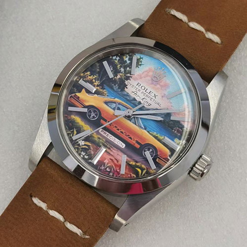RA製新品 ロレックスコピー改装 エアキング hand painted Porsche 911