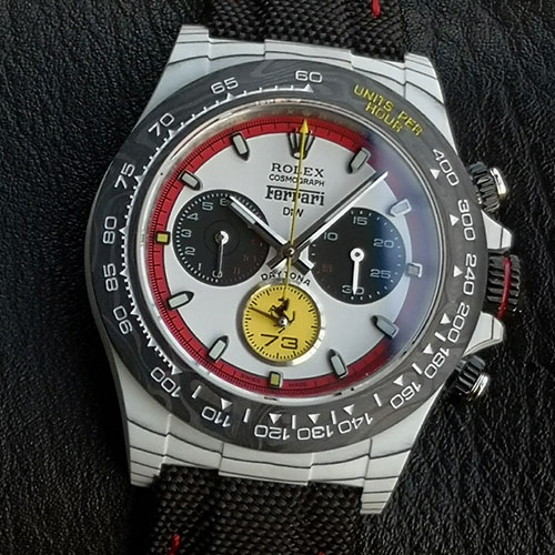 【DiW x CarboQuartz 】ロレックスコピー コスモグラフ デイトナ Ferrari Edition RT 4130搭載