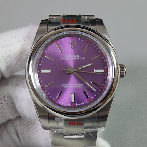 ロレックス スーパーコピーウォッチ オイスターパーペチュアルM114300-0002 レッドグレープ 39mm