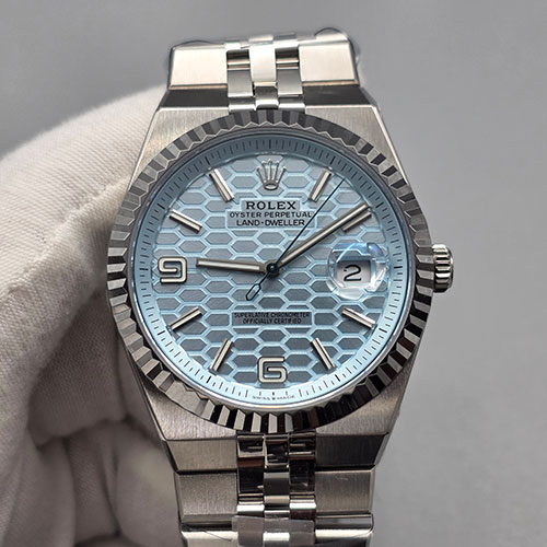 EB工場ロレックススーパーコピー時計 M127336-0001 ランドドゥエラー 40mm アイスブルー 加重版