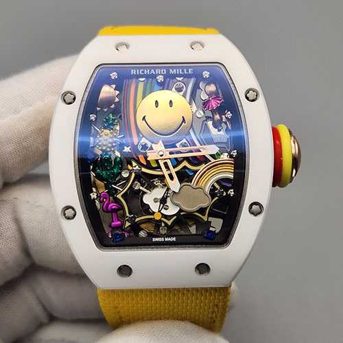 2024高品質リシャールミルコピー RM88 オートマティック トゥールビヨンスマイリー  ホワイトセラミックス