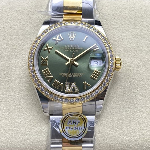 【ARF製 レディース】ロレックスコピー M278383RBR-0015 デイトジャスト 31mm 2236搭載 グリーン