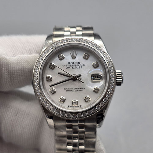 【女性用腕時計】ロレックスコピー デイトジャスト 28 279384RBR ホワイトシェル GMメーカー製
