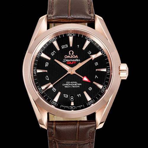 (OVS製 スーパーコピー時計)オメガ シーマスター アクアテラ 150M GMT 43 MM 231.53.43.22.06.002 レッドゴールド