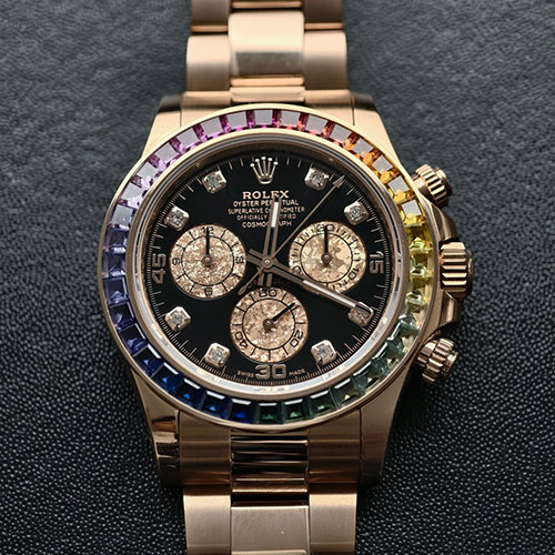 【加重版 砲金】BDS工場 ロレックスコピー デイトナ 116595RBOW 18Kエバーローズゴールド バゲットダイヤモンド