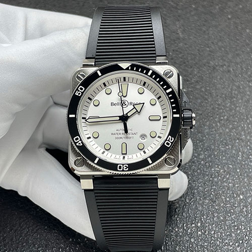 BR製 ベル&ロススーパーコピー時計メンズ BR-03 ダイバー300m DIVER BR0392 D WH ST SRB ホワイト文字盤