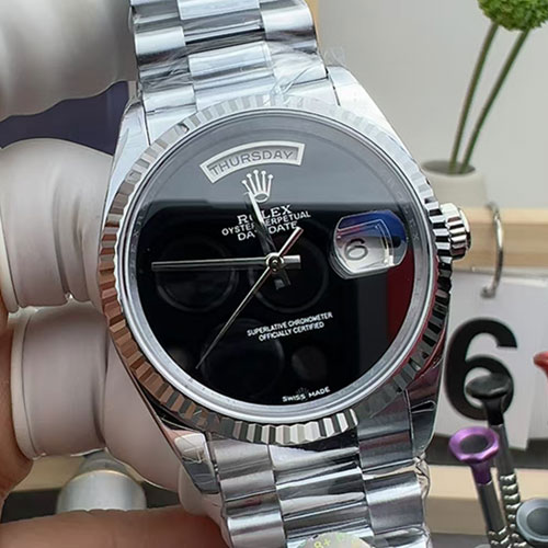 「TW製」ロレックスコピー デイデイト 18039 ブラック 3255搭載 新品腕時計