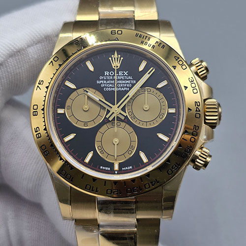 【BDS工場 加重版】ロレックスコピー コスモグラフデイトナ M126508-0002 ブラック＆ゴールド 4131搭載 砲金