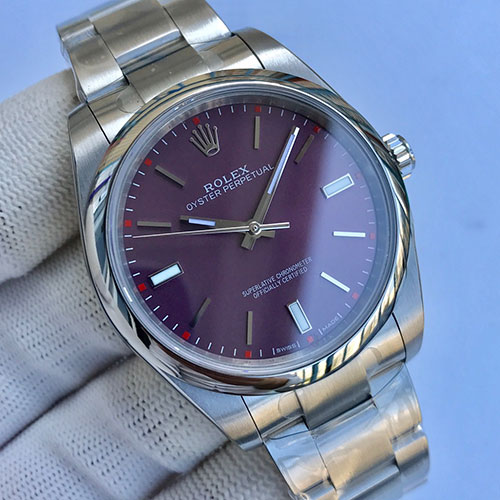 【TW製】ロレックスコピーオイスターパーペチュアル 39mm 114300 レッドグレープ 文字盤
