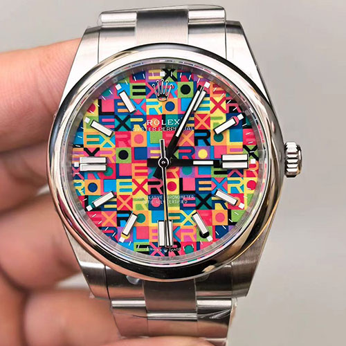 (EWE製)ロレックスコピー オイスターパーペチュアルM134300-0010  ケース 径41mm レインボー文字盤
