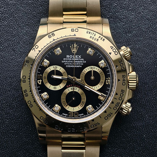 【BDS工場·砲金加重版 】ロレックスコピーM116508-0016 コスモグラフデイトナ 40mm ブラック 8Pダイヤ