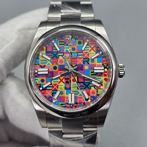 (EWE製)ロレックスコピー オイスターパーペチュアルM134300-0010  ケース 径41mm レインボー文字盤